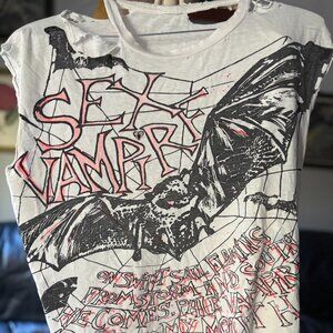 Sex Vampire Punk Rock Poetry Graphic T-Shirt - Edgy Band Tee